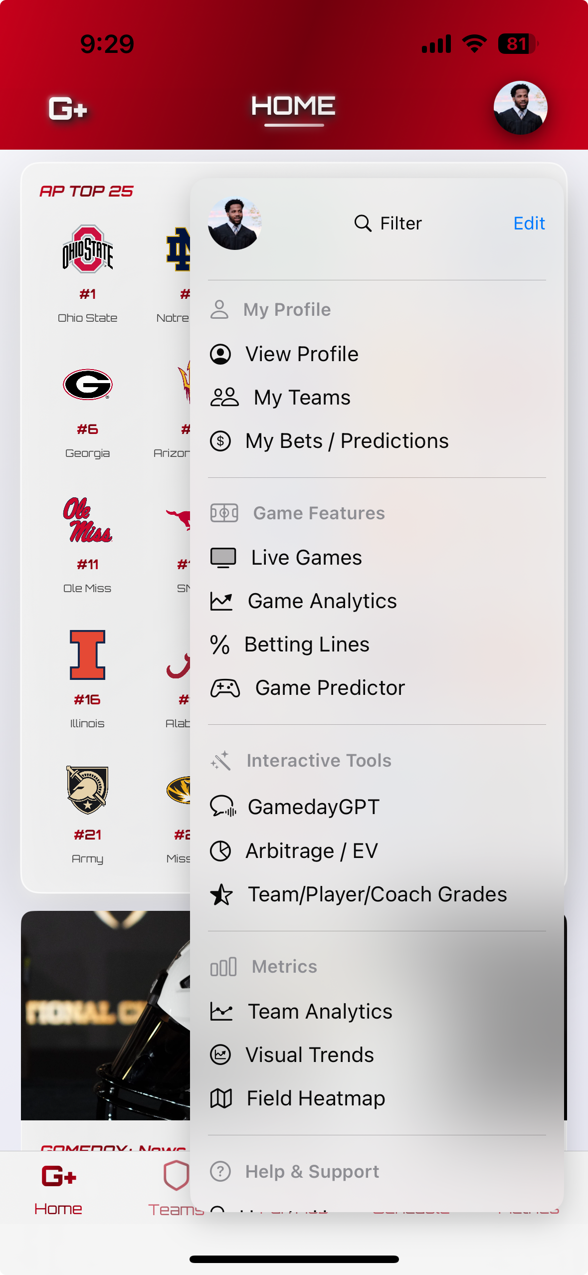 Premium college football tools - World's best CFB betting platform