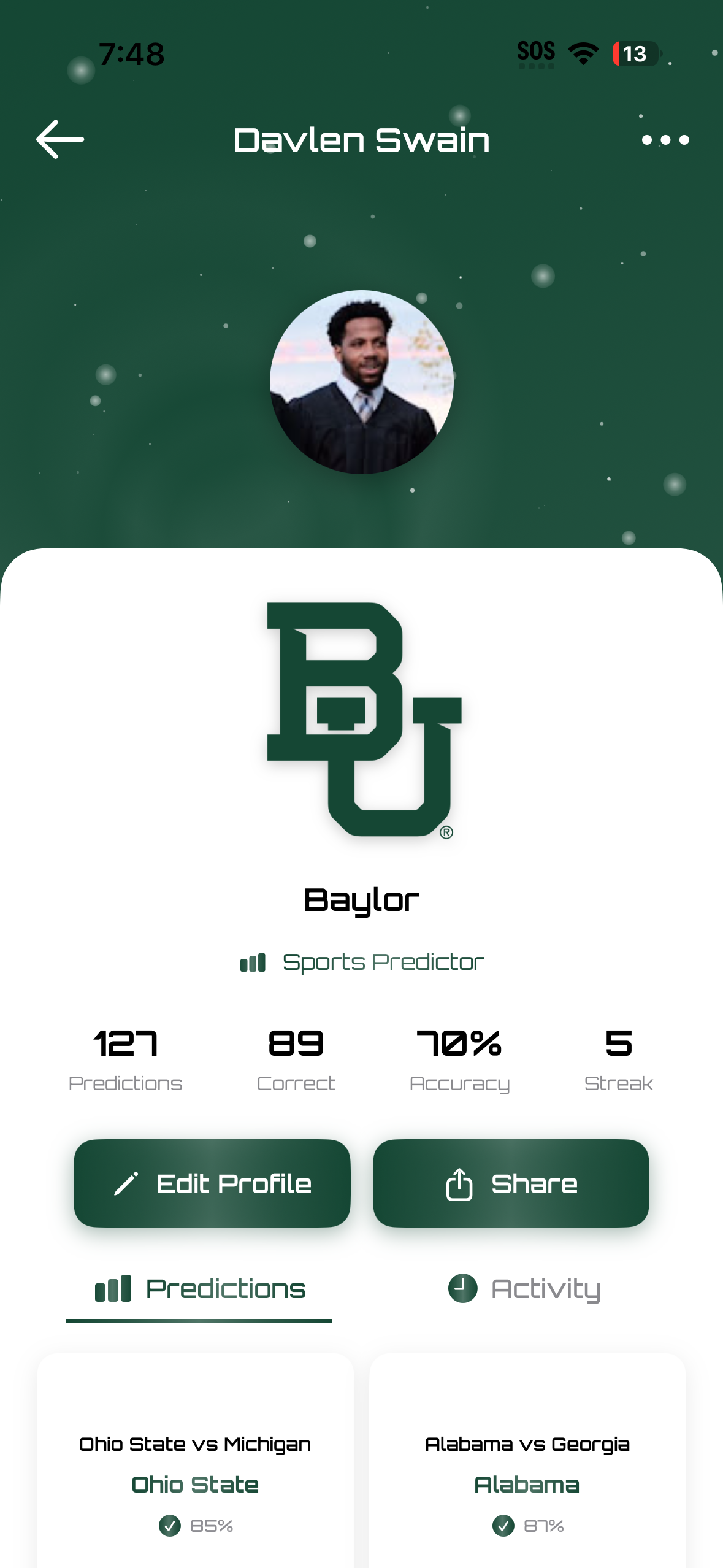 User profile - #1 college football only betting analytics